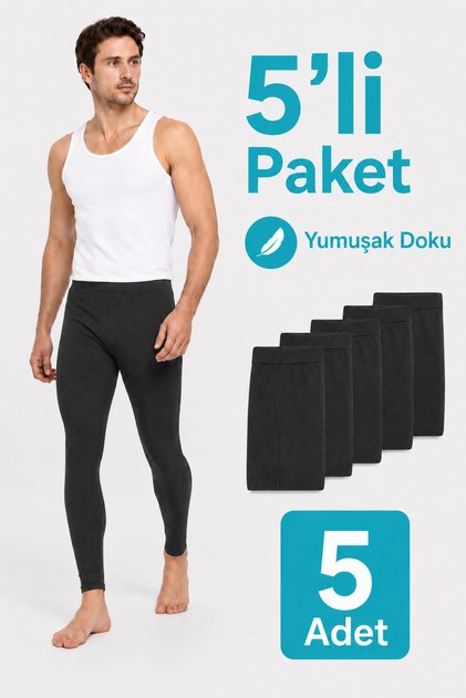 | Winter Set of 5 Men's Thermal Tights Anthracite (5 Pieces)