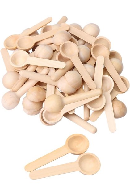 Mini Nature Wooden Home Kitchen Cooking Spoons Tool Scooper Salt Seasoning Honey Coffee Spoons Set of 50