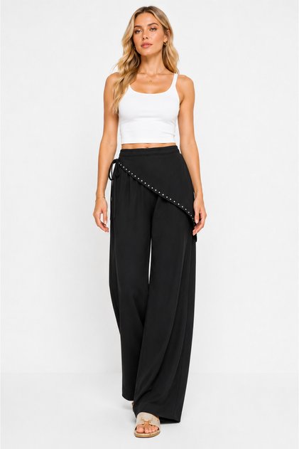 Cupra Fabric Shawl Detailed Detachable Tie-Up Trousers