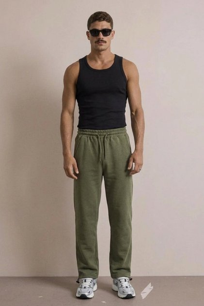 Men's Loose-Fit Comfortable Fit Khaki Sweatpants