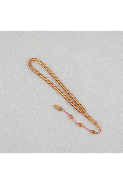 Fire Amber Capsule Cutting System, Wrist Length 5X8Mm, Rosary Yellow