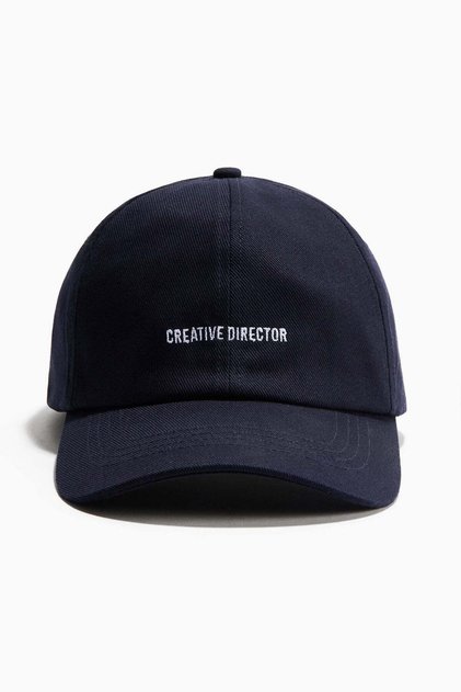 Motif-detail cotton twill cap