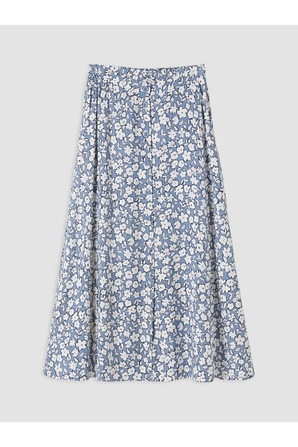 Trendlucky Floral A-Line Skirt with Elastic Waist