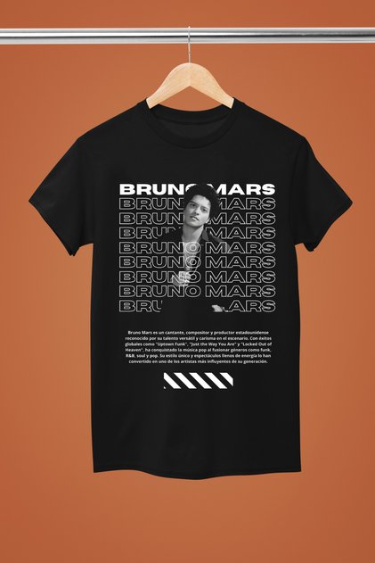Bruno Mars Printed Cotton Crewneck Short Sleeve Regular T-Shirt