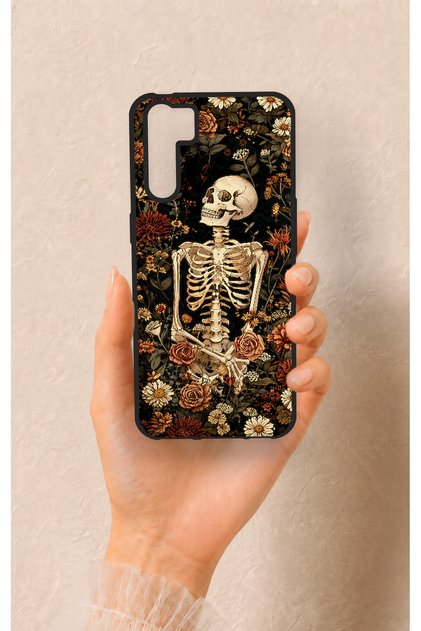 Oppo A91 Compatible Flower Skeleton Pattern Silicone Case