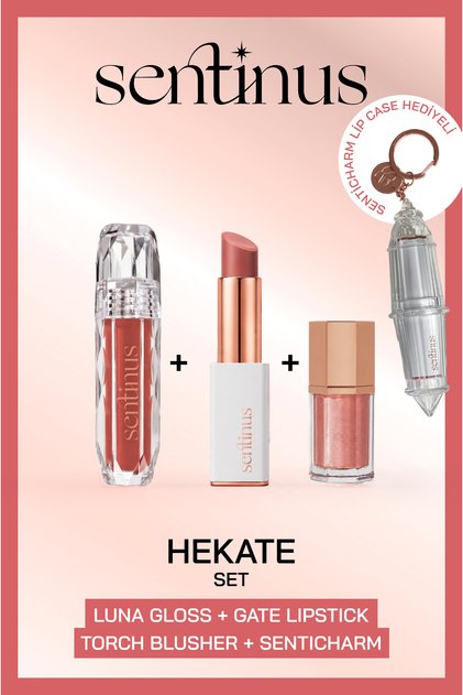 Hekate Set - Luna Lip Gloss & Torch Likit Allık & Gate Ruj Makyaj Seti