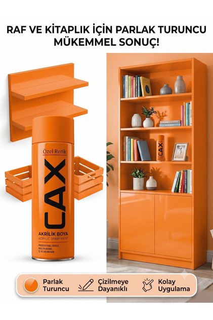 CAX Akrilik Sprey Boya 400 ml – Mobilya, Raf, Kitaplık ve Ahşap Hızlı Kuruyan Çok Amaçlı Sprey Boya