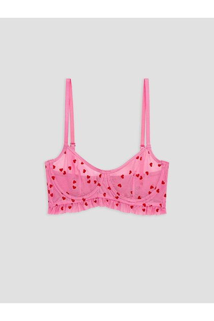 Lcw Dream Underwire Unpadded Heart Patterned T-Shirt Bra
