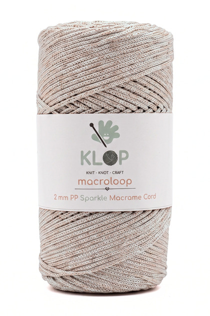 Simli Makrome İpi 200 Gr Polyester 2 Mm - 190 M Runner Ip ve Çanta İpliği Sütlü Kahve