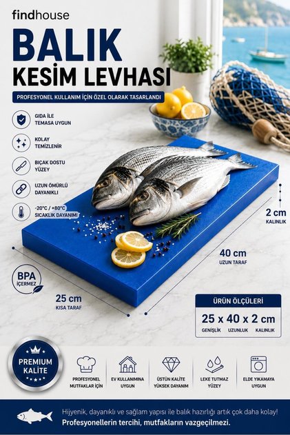 Polyethylene Meat Cutting Board with Good Quality and Multi Color Options 25X40X2 cm Butcher, Poultry, Fish, Restaurant, Groceries