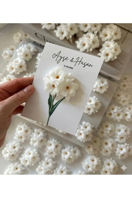 Kişiye Özel Hediyelik Çiçek Mum – Söz Nişan Nikah Düğün Hediyeliği 10 adet