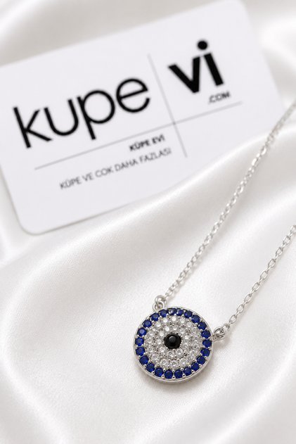 Nazar BoncuÄŸu Zircon Stone Stainless Steel Women's Necklace