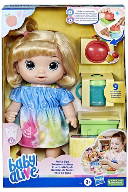 Hasbro Baby Alive Σετ Κούκλας Μωρού Fruity Sips Για 3+ Ετών 30 εκ.