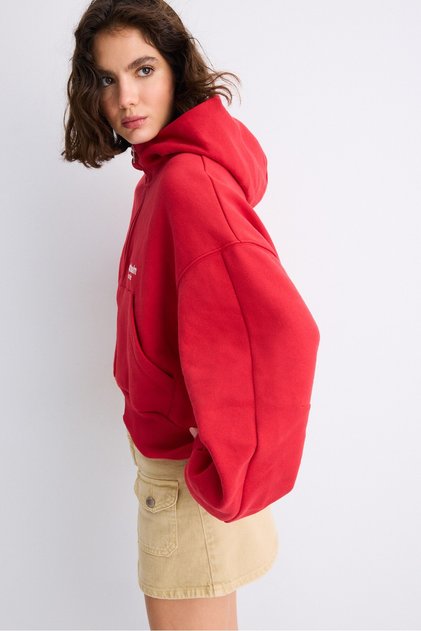 Fermuarlı kapüşonlu sweatshirt