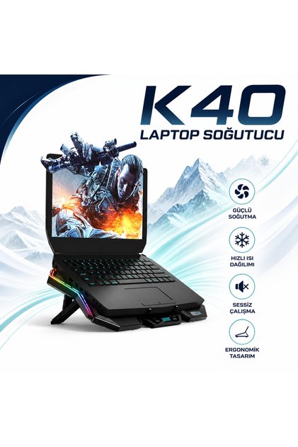 Coolcold K40 Laptop Soğutucu 6 Fanlı 17 İnç Uyumlu
