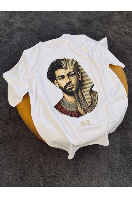 Mo Pharaoh 100% Cotton Relax Fit Crew Neck White Tshirt