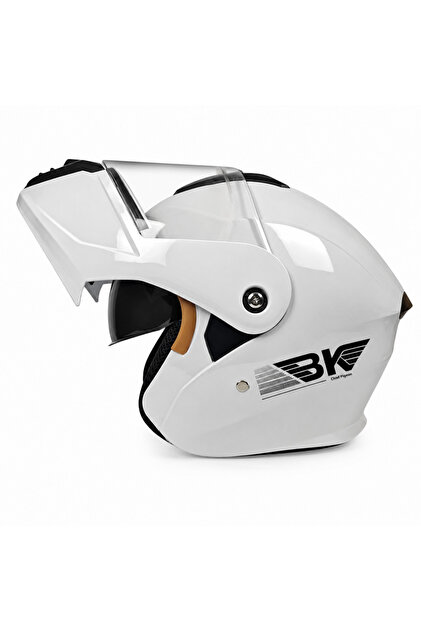 Casca modulară pentru motocicletă/scuter Nova, cu vizieră dublă, protecție UV, albă, L 59-60cm