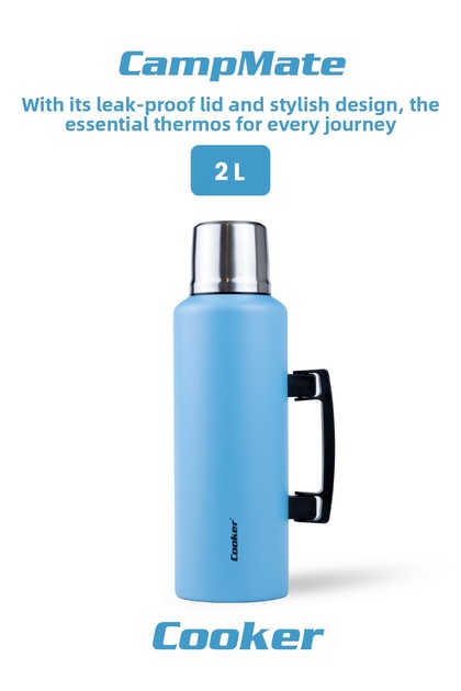 Campmate 2 Litre Stainless Steel Thermos Blue Ckr2128