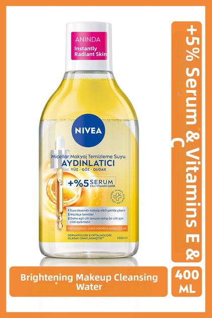 Brightening Micellar Makeup Cleansing Water 400ml, Serum Effect, Vitamin C, Skin Tone Equalizer