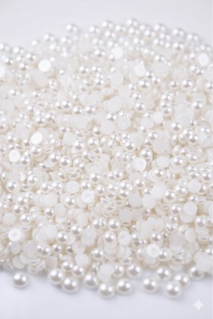 6 mm White Color Half Pearl 25 g (350-400 Pieces)