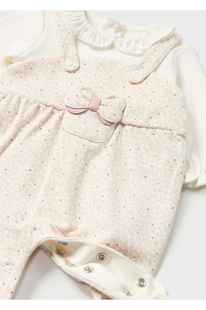 Patterned White Baby Romper White