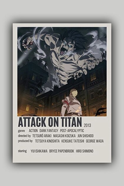 AOTL ポスター Luna Marissa Attack On Titan Eren Yeager Poster - Çerçevesiz Duvar