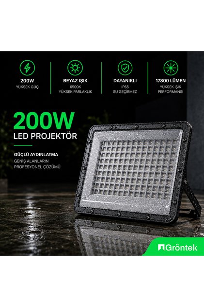 200 WATT BEYAZ IŞIK SLİM LED PROJEKTÖR