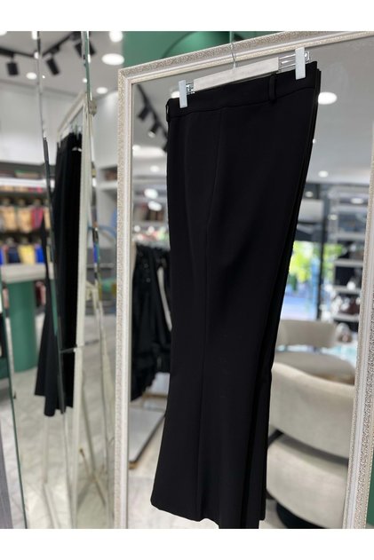 Nurgün Ribbed Pants Spanish Legs - Black - 52
