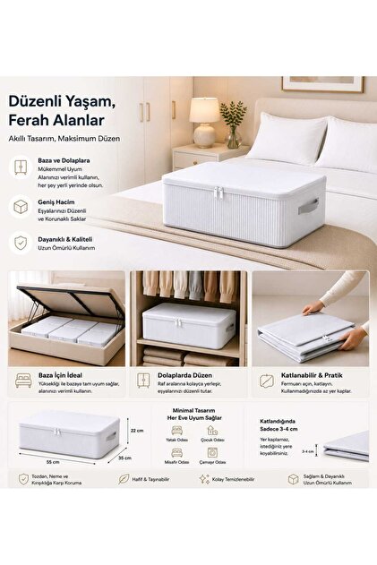 Spartek home textile 6 Adet- Antrasit Çizgili Orta Boy Baza Altı