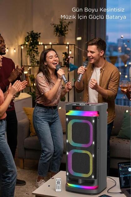 Torima Bluetooth Hoparlör Led Işıklı Mikrofonlu Kumandalı Speaker
