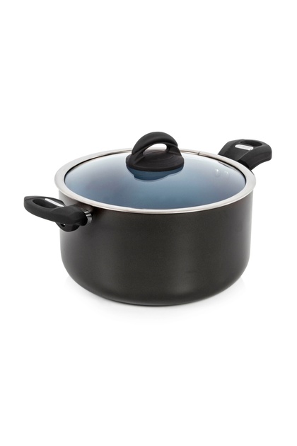 Cerasure 24cm Ceramic Non-Stick Casserole Dish with Lid, Dishwasher Safe Cooking Pot, Grey