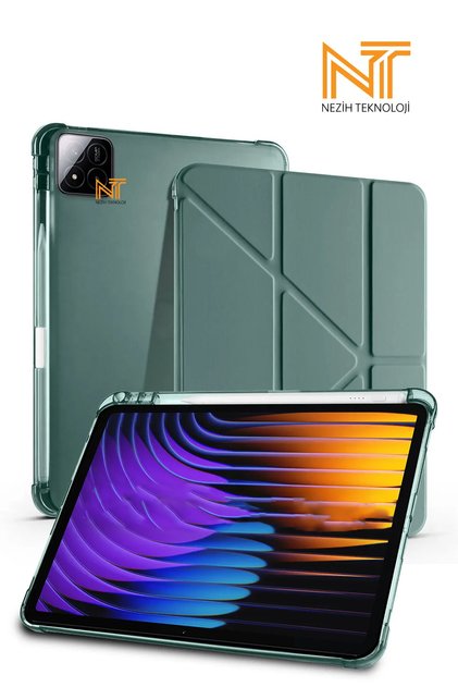 Mi Pad 7 / 7 Pro / 8 / 8 Pro Uyumlu Tri-Folding Kalem Bölmeli Uyku Modlu Akıllı Kılıf