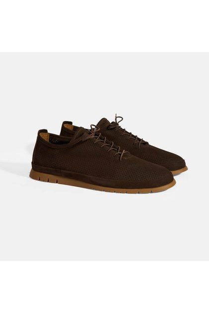 Men's Dark Brown Lace-Up Leather Shoes