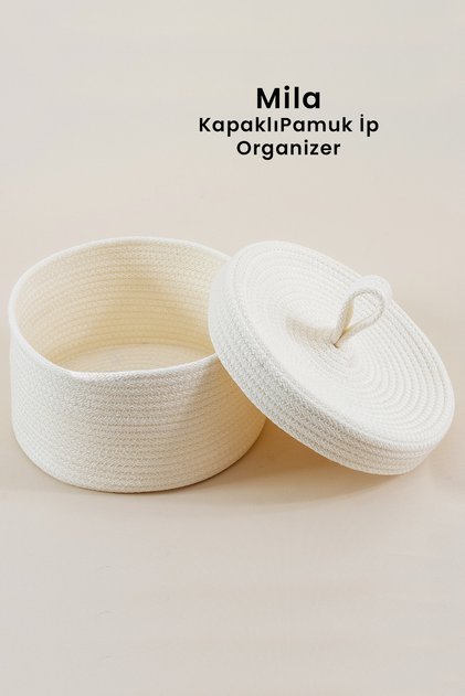 Mila Cotton Rope Organizer Ecru 22X12 Kitchen, Bathroom & Closet Organizer
