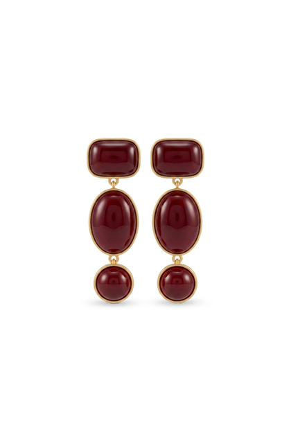 Triple Klemen Burgundy Earrings