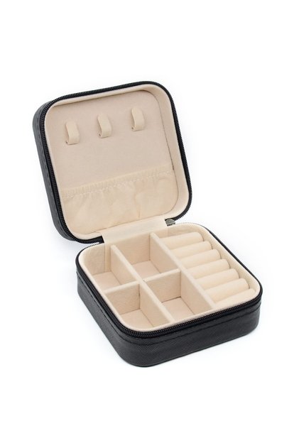 Black G961D Mini Jewelry Storage Box Portable Home Travel Earrings Necklace Storage Case for Women R