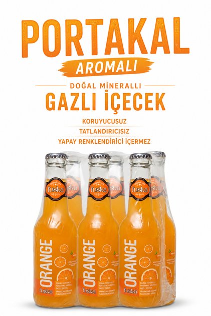 Doğal Mineralli Portakal Aromalı Pancar Şekerinden Gazlı İçecek 250ml x 6 Adet