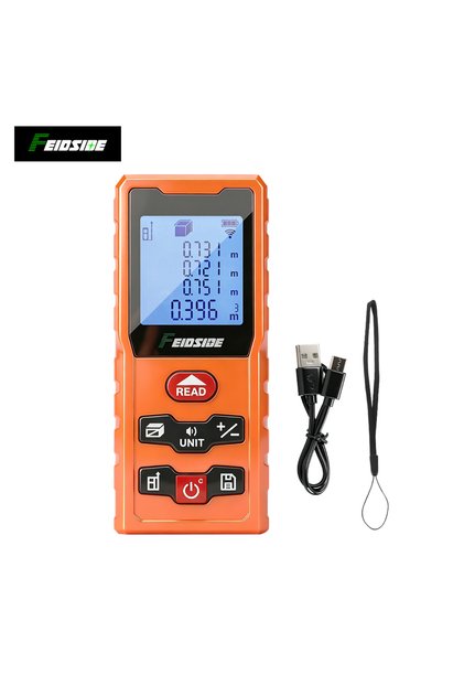 120m AB621 FEIDSIDE 120M Laser Distance Meter Type-C Rechargeable High Accuracy HD Backlight LCD Mul
