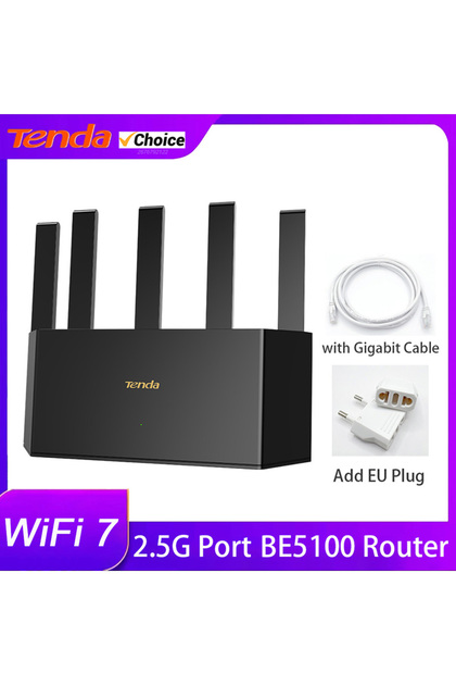 add EU Plug Router BE5100 2.5G WiFi 7 5011Mbps Network Port 512MB Memory 2.4/5GHz Dual B