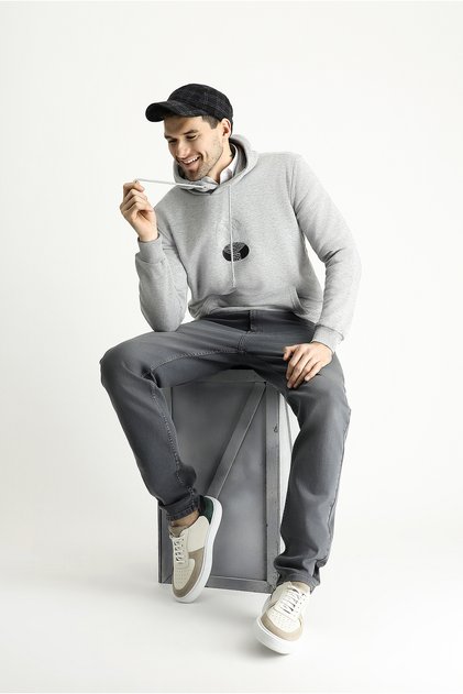 Regular Fit Kapüşonlu Baskılı Pamuklu Sweatshirt