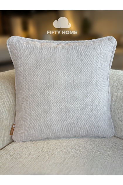 1 Piece Decorative Cushion Cover with Zipper Teddy Fabric - Pillowcase