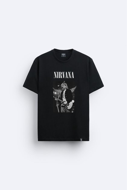 Nirvana Printed Crew Neck Black T-Shirt T-Shirt