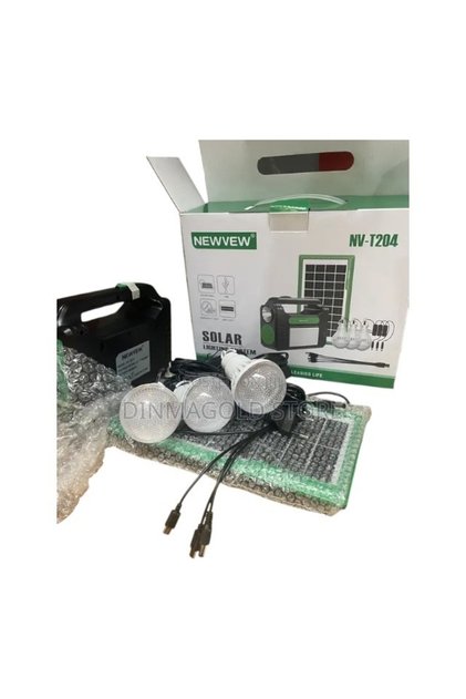 Kit solar 2 becuri + player USB, radio + încărcător telefon, NV-T204