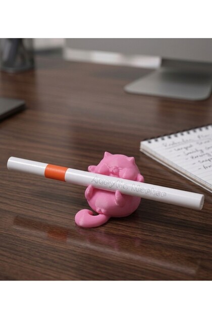 Cute Cat Pen Holder Mini – 3D Printed Plastic Desktop Pen Stand