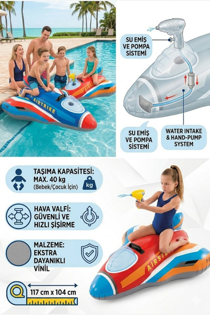 welcomein Deniz ve Havuz Kullanımına Uygun Jet Avcı Uçağı Binici