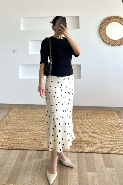 Women's Polka Dot Maxi Skirt