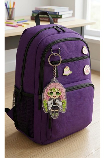 Owl Bag Demon Slayer Mitsuri Patterned Acrylic Keychain Bag Ornament