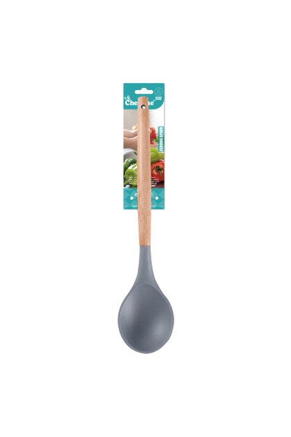 Silicone Serving Spoon with Wooden Handle