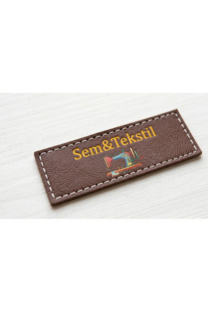 Personalizable Printed Faux Leather Label 50 Pcs, Colored Leather Label, Name, Brand, Title Custom, 1.5X5 Cm,