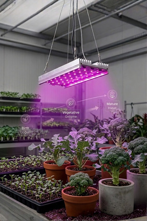 Schulzz LED Bitki Yetiştirme Lambası 200 LED + Priz Takma Aparatı